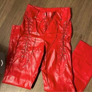 Leather corset pants